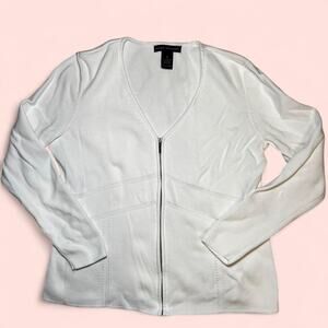 White zip up sweater elena solano